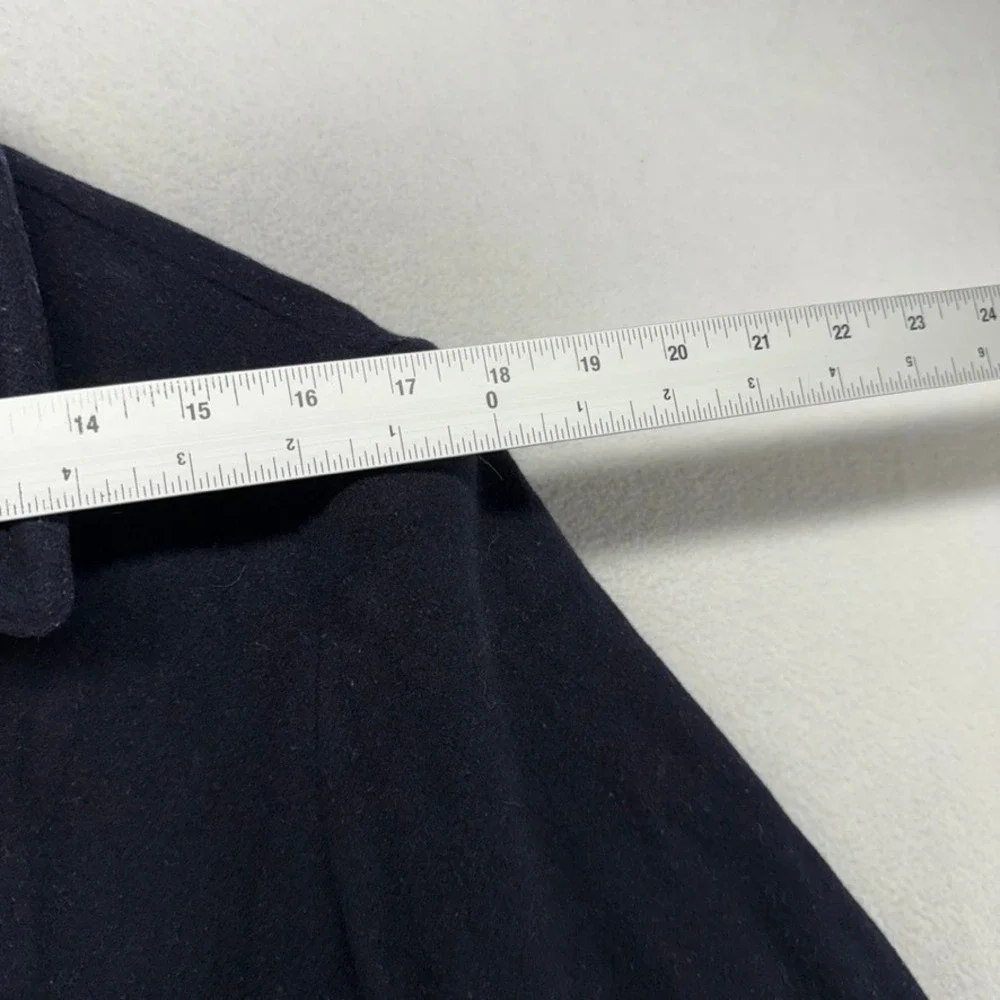 Polo Ralph Lauren Pea Coat Mens Medium Blue Double Breasted Wool Blend Nautical